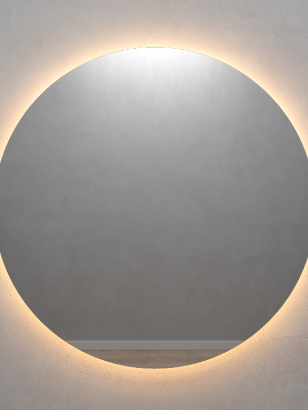 Круглое зеркало 100х100 см, с тёплой подсветкой